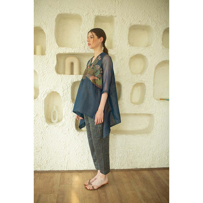 OJA Aurum Marina Handloom Silk Co-Ord (Set of 2)