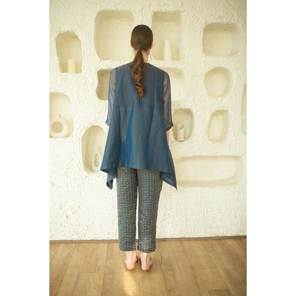 OJA Aurum Marina Handloom Silk Co-Ord (Set of 2)