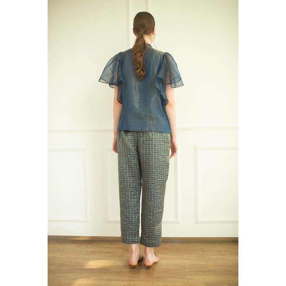 OJA Aurum Marina Embroidered Shirt and Pant Co-Ord (Set of 2)