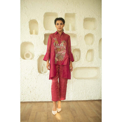 OJA Aurum Flamingo Kurta and Pant Co-Ord (Set of 2)