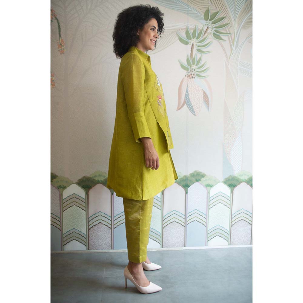 OJA Aurum Sap Green Kurta and Pant Co-Ord (Set of 2)