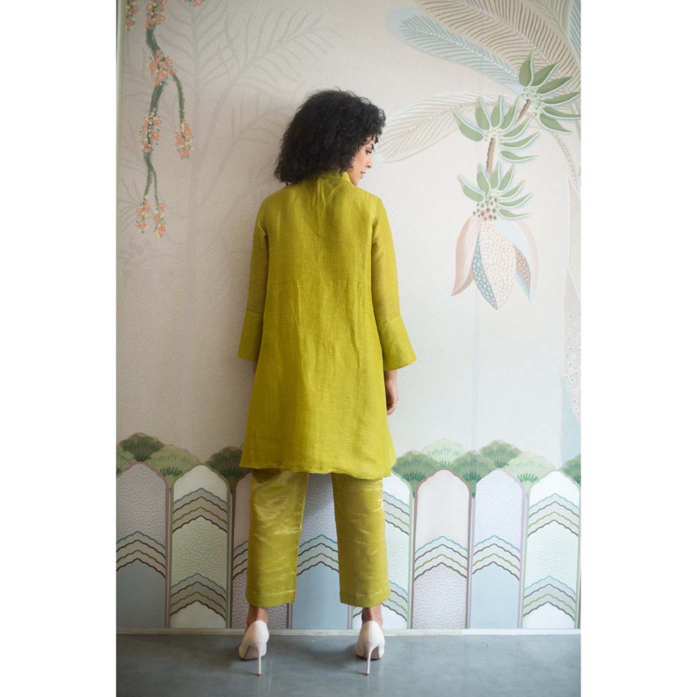 OJA Aurum Sap Green Kurta and Pant Co-Ord (Set of 2)