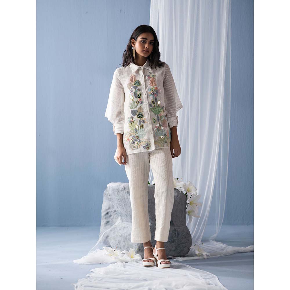 OJA White Shirt with Pant (Set of 2)