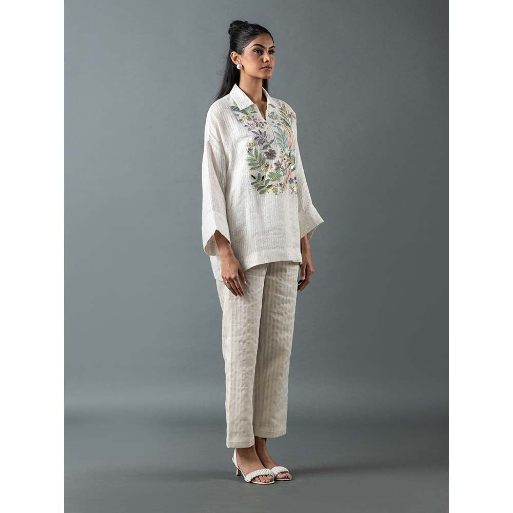 OJA White Shirt with Pant and Inner (Set of 3)