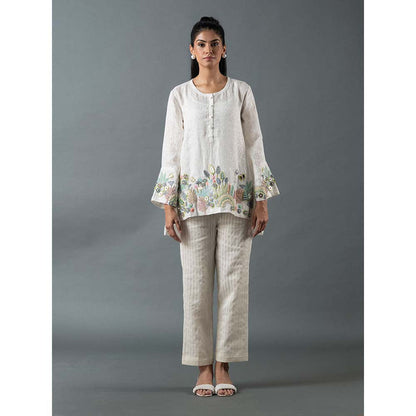 OJA White Shirt with Pant (Set of 2)