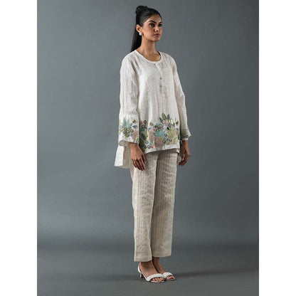 OJA White Shirt with Pant (Set of 2)