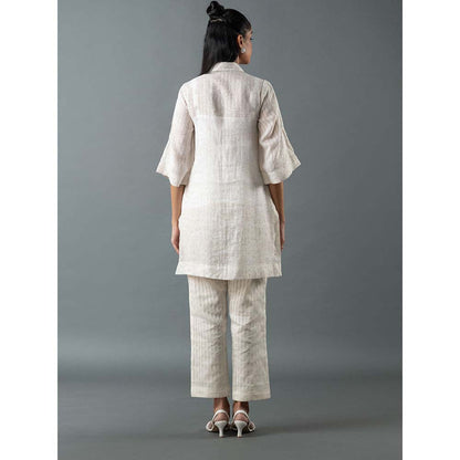 OJA White Kurta with Pant (Set of 2)