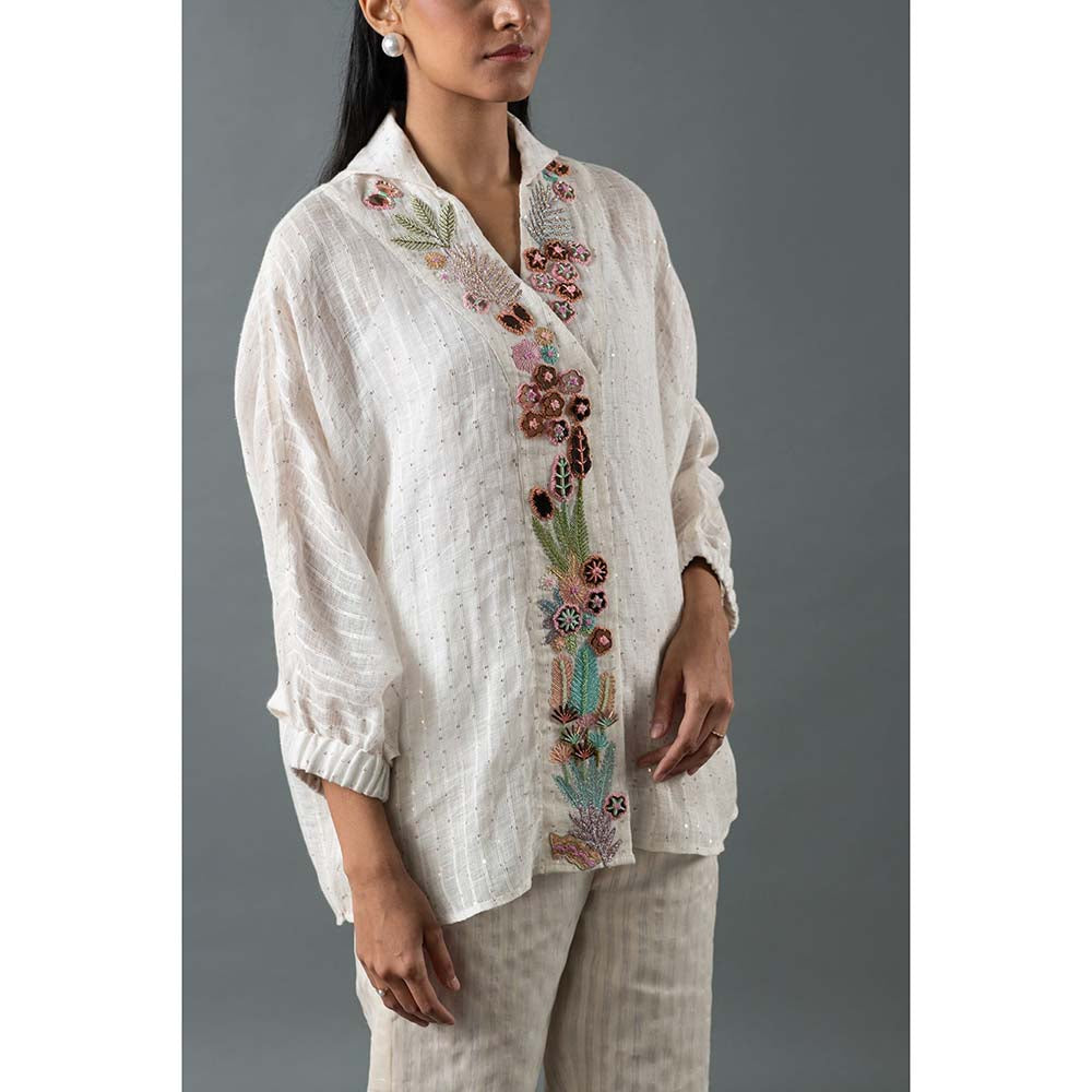 OJA White Shirt with Pant (Set of 2)