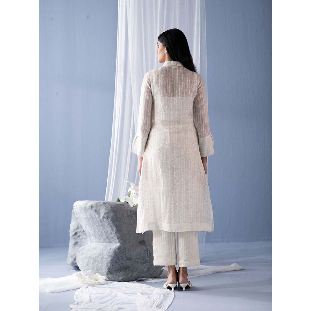 OJA White Kurta with Pant (Set of 2)