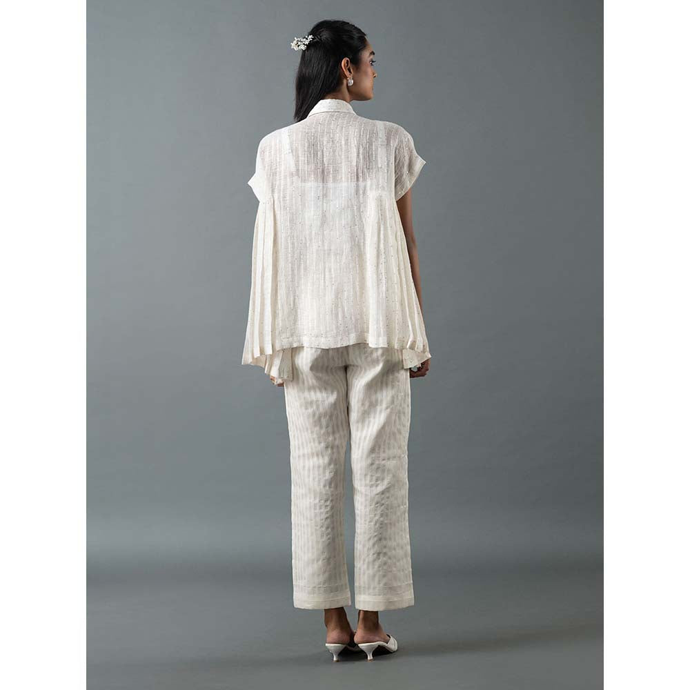 OJA White Shirt with Pant (Set of 2)