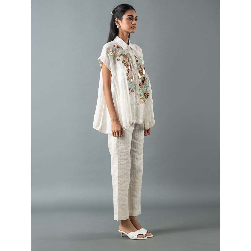 OJA White Shirt with Pant (Set of 2)