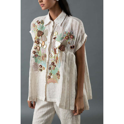 OJA White Shirt with Pant (Set of 2)