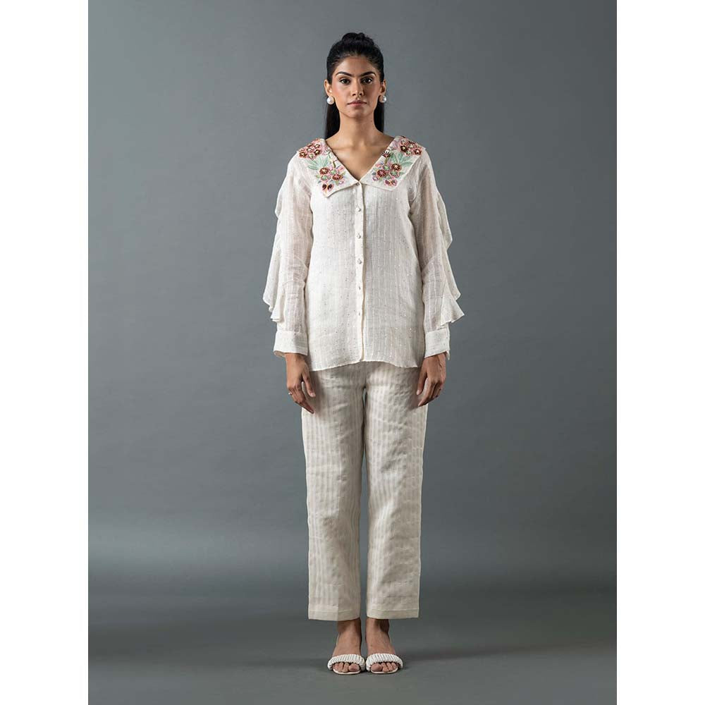 OJA White Shirt with Pant (Set of 2)