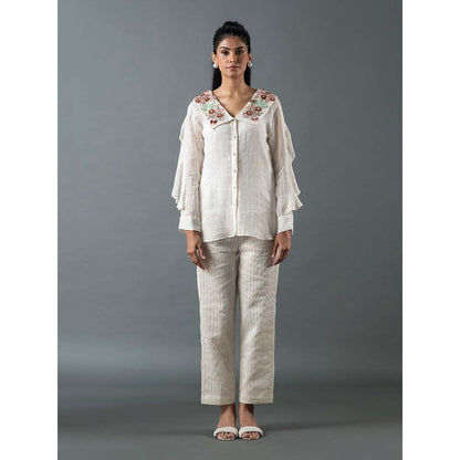 OJA White Shirt with Pant (Set of 2)