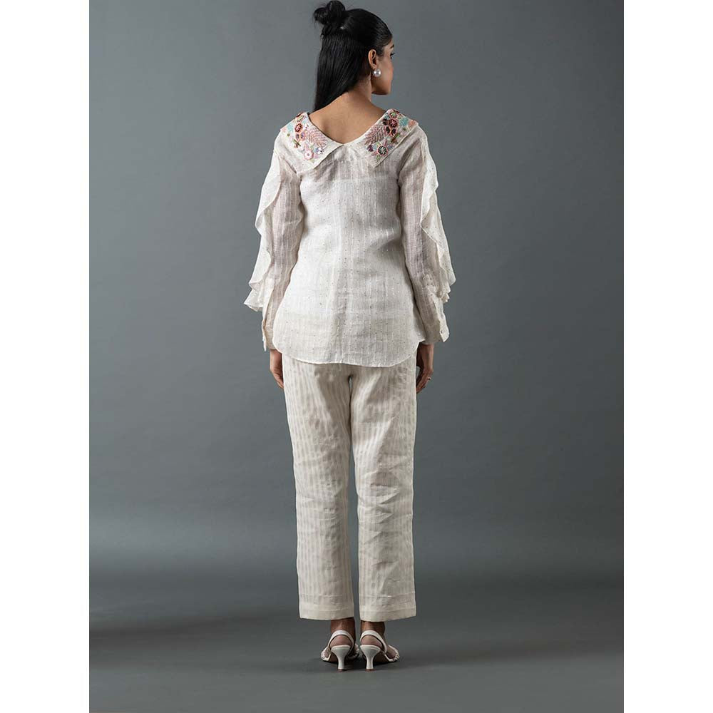 OJA White Shirt with Pant (Set of 2)