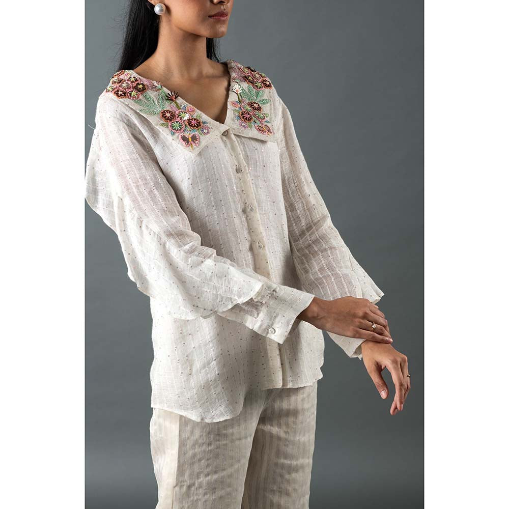 OJA White Shirt with Pant (Set of 2)