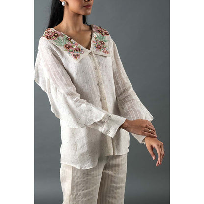 OJA White Shirt with Pant (Set of 2)