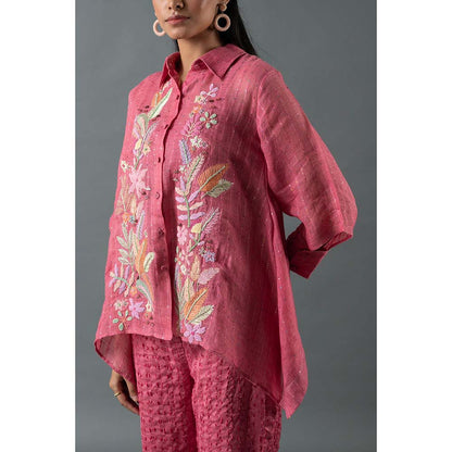 OJA Pink Shirt with Pant (Set of 2)