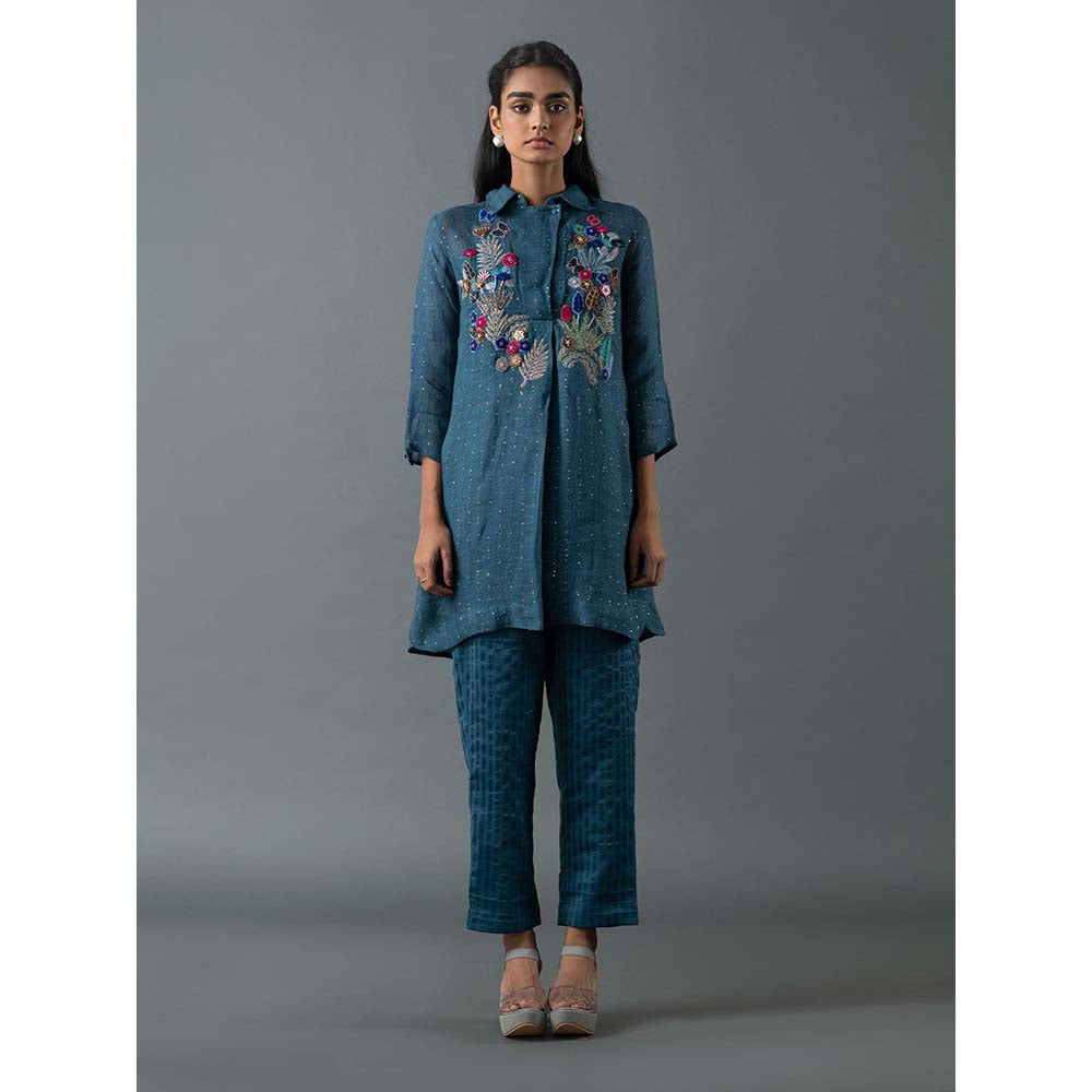 OJA Green Kurta with Pant (Set of 2)