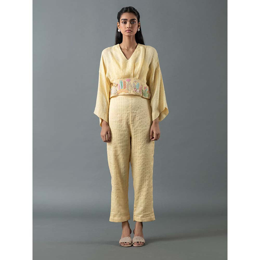 OJA Yellow Top with Pant and Belt (Set of 3)