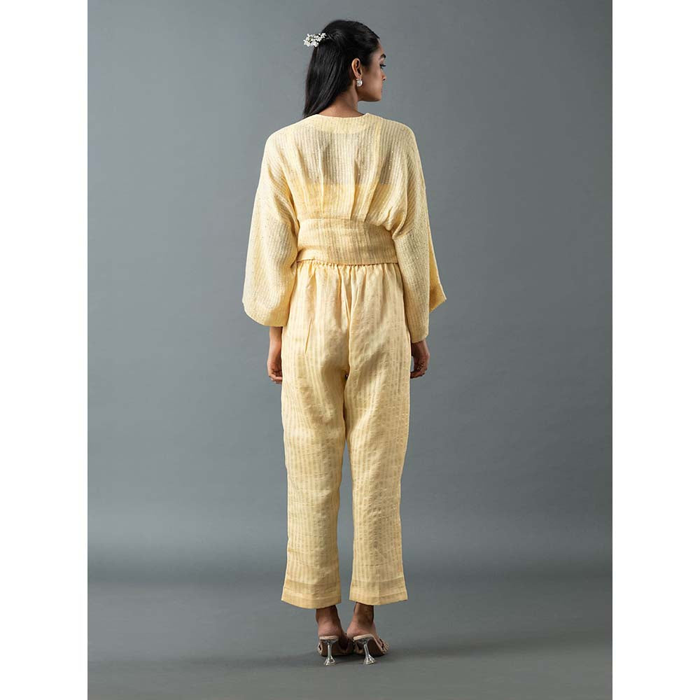 OJA Yellow Top with Pant and Belt (Set of 3)