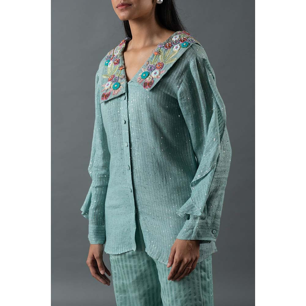 OJA Blue Shirt with Pant (Set of 2)