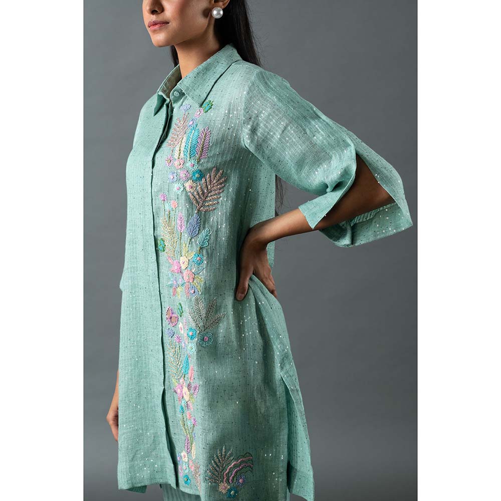 OJA Blue Kurta with Pant (Set of 2)