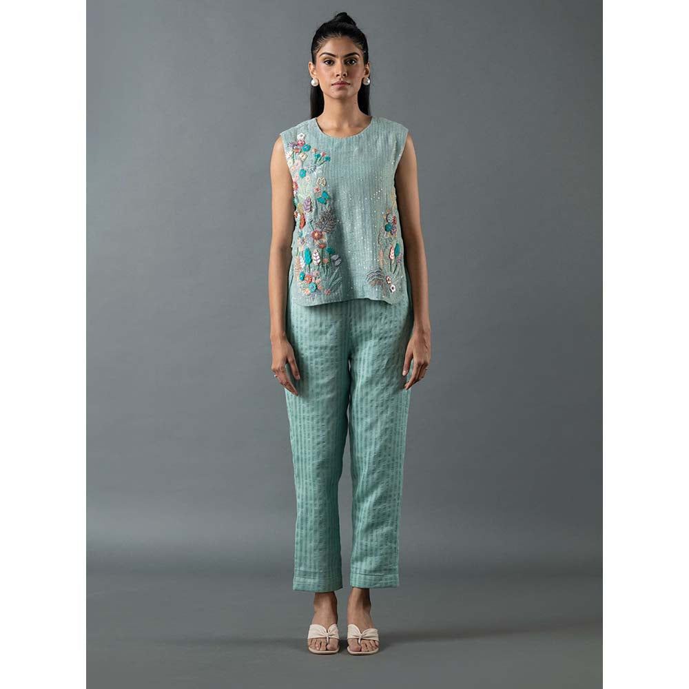 OJA Blue Top with Pant and Inner (Set of 3)