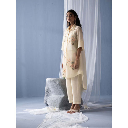 OJA Cream Kurta with Pant (Set of 2)