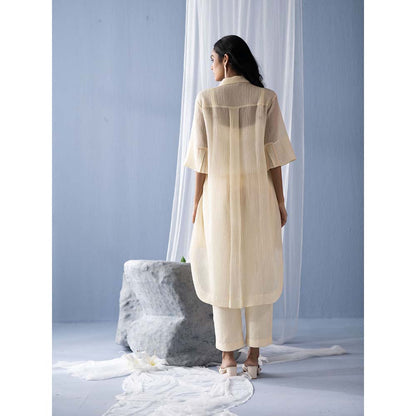 OJA Cream Kurta with Pant (Set of 2)