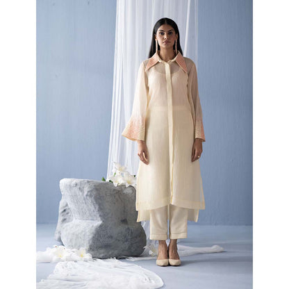 OJA Peach Kurta with Pant (Set of 2)