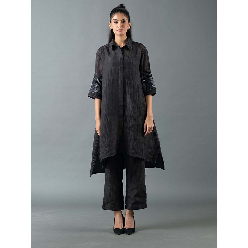 OJA Black Kurta with Pant (Set of 2)