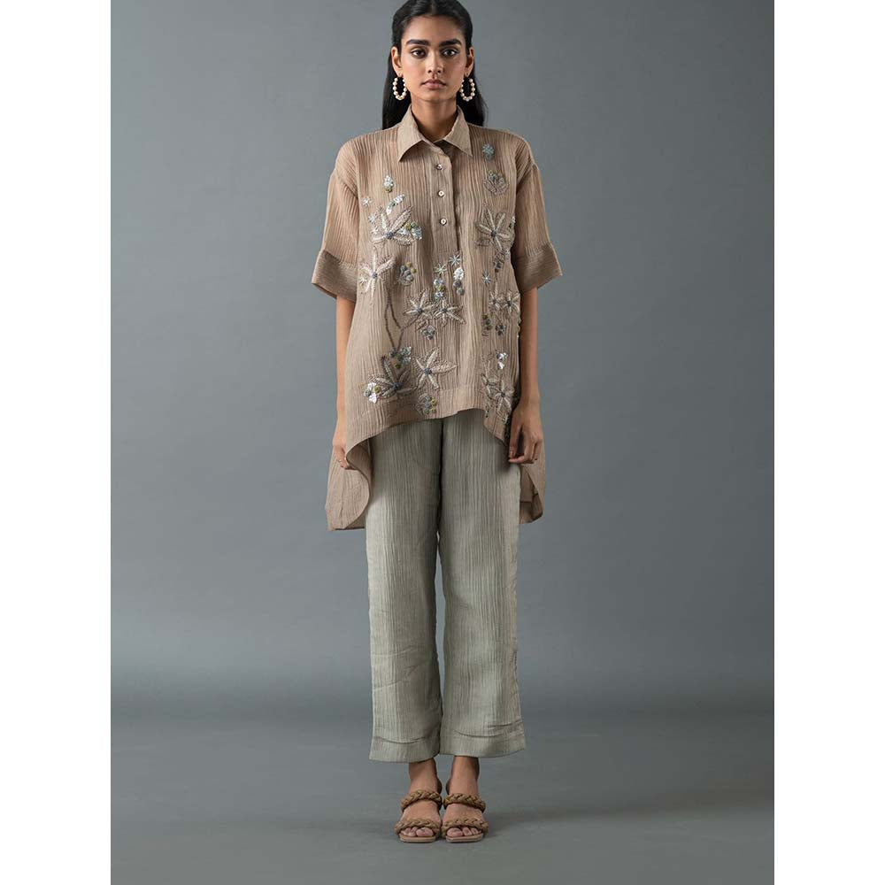 OJA Beige Shirt with Inner and Pant (Set of 3)