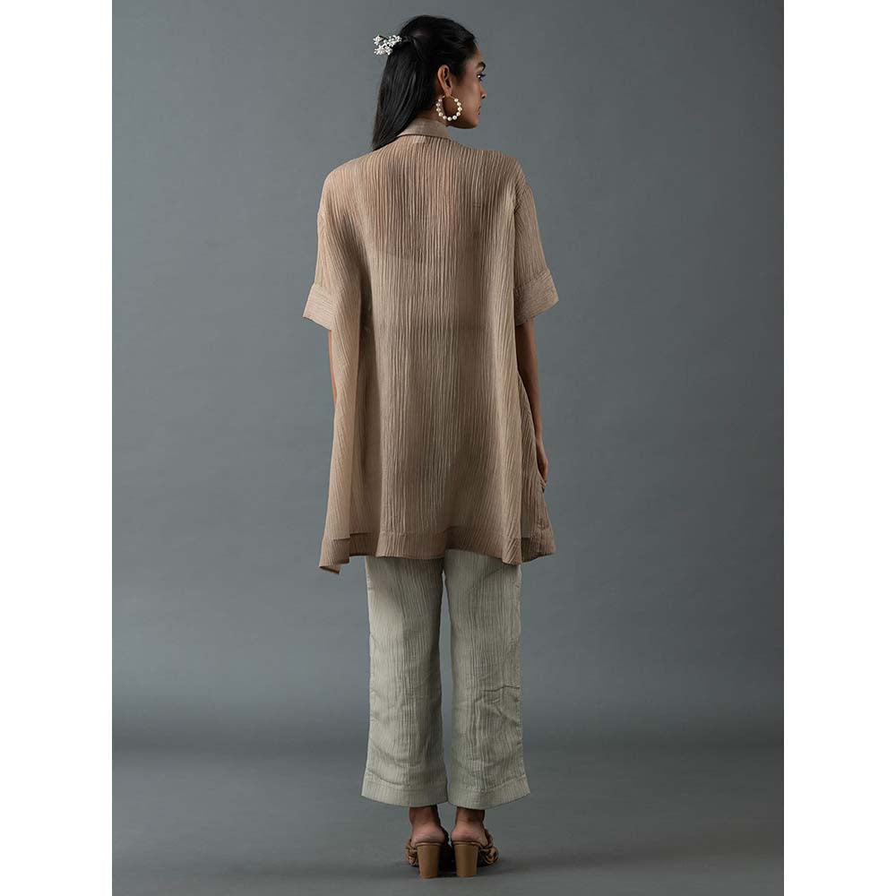 OJA Beige Shirt with Inner and Pant (Set of 3)