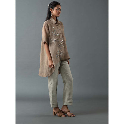 OJA Beige Shirt with Inner and Pant (Set of 3)