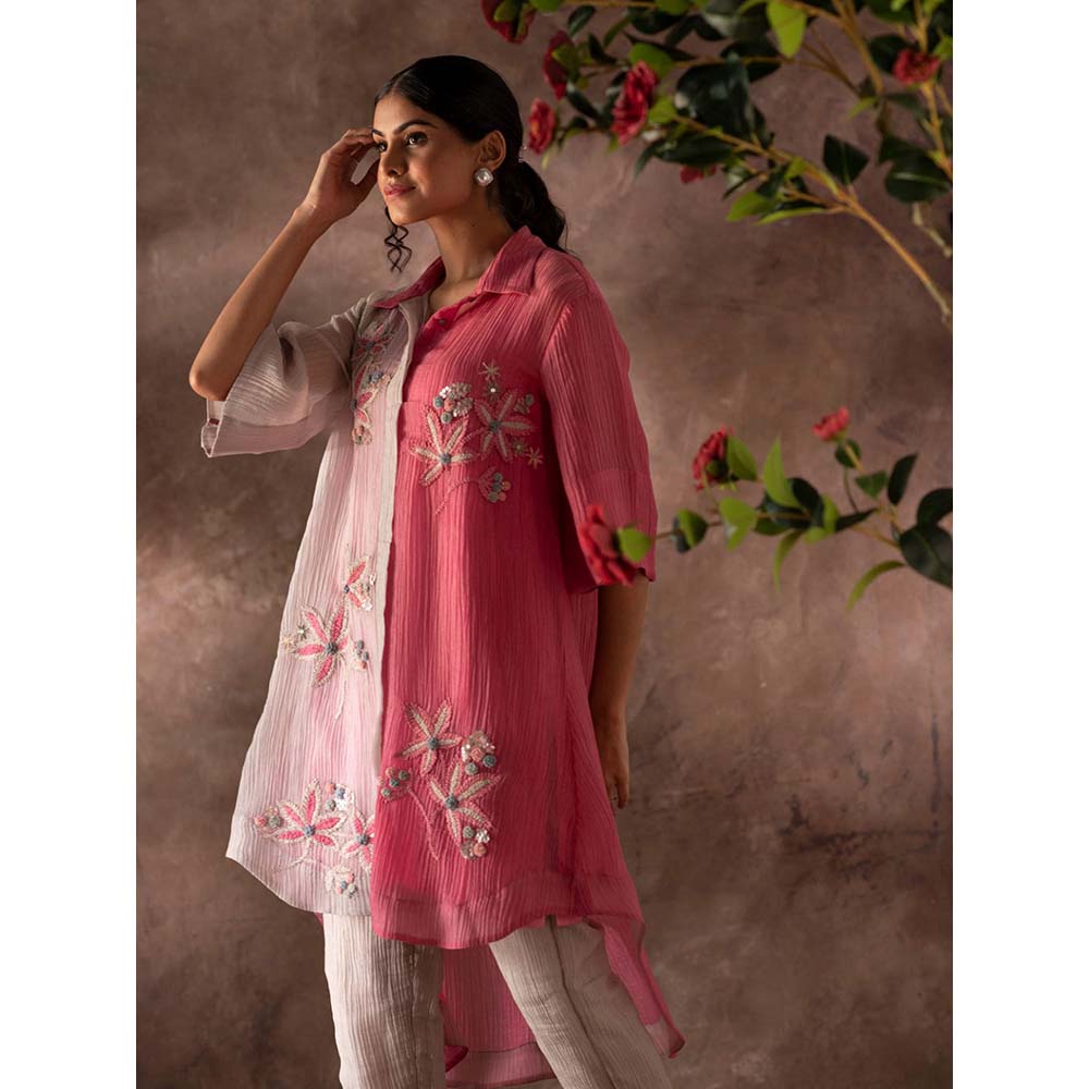 OJA Pink Kurta and Pant with Slip (Set of 3)