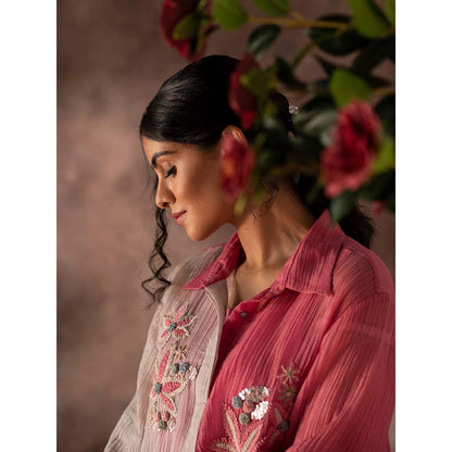 OJA Pink Kurta and Pant with Slip (Set of 3)