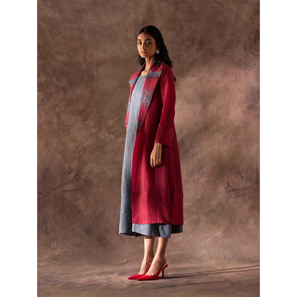OJA Multi Colour Midi Dress with Jacket (Set of 2)