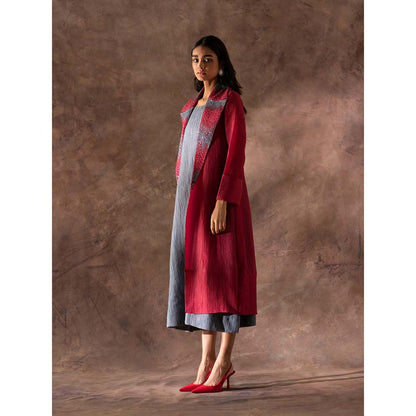 OJA Multi Colour Midi Dress with Jacket (Set of 2)