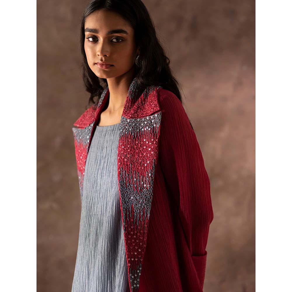 OJA Multi Colour Midi Dress with Jacket (Set of 2)