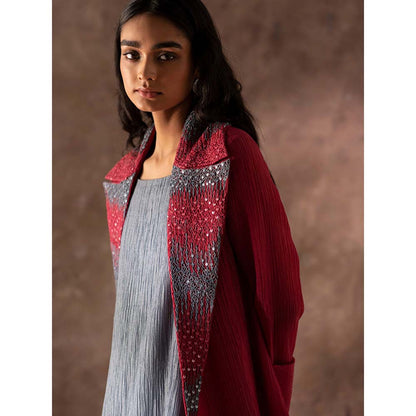 OJA Multi Colour Midi Dress with Jacket (Set of 2)