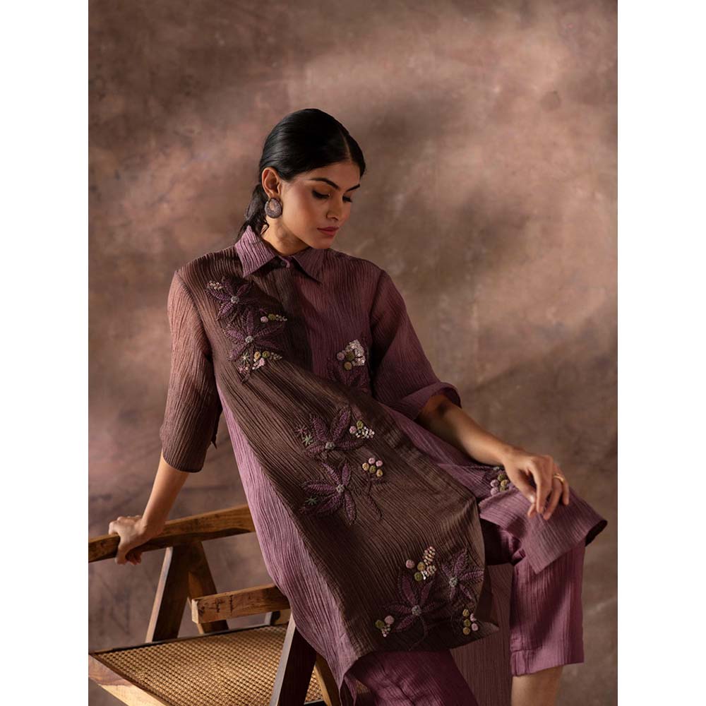 OJA Mauve Kurta with Pant (Set of 2)