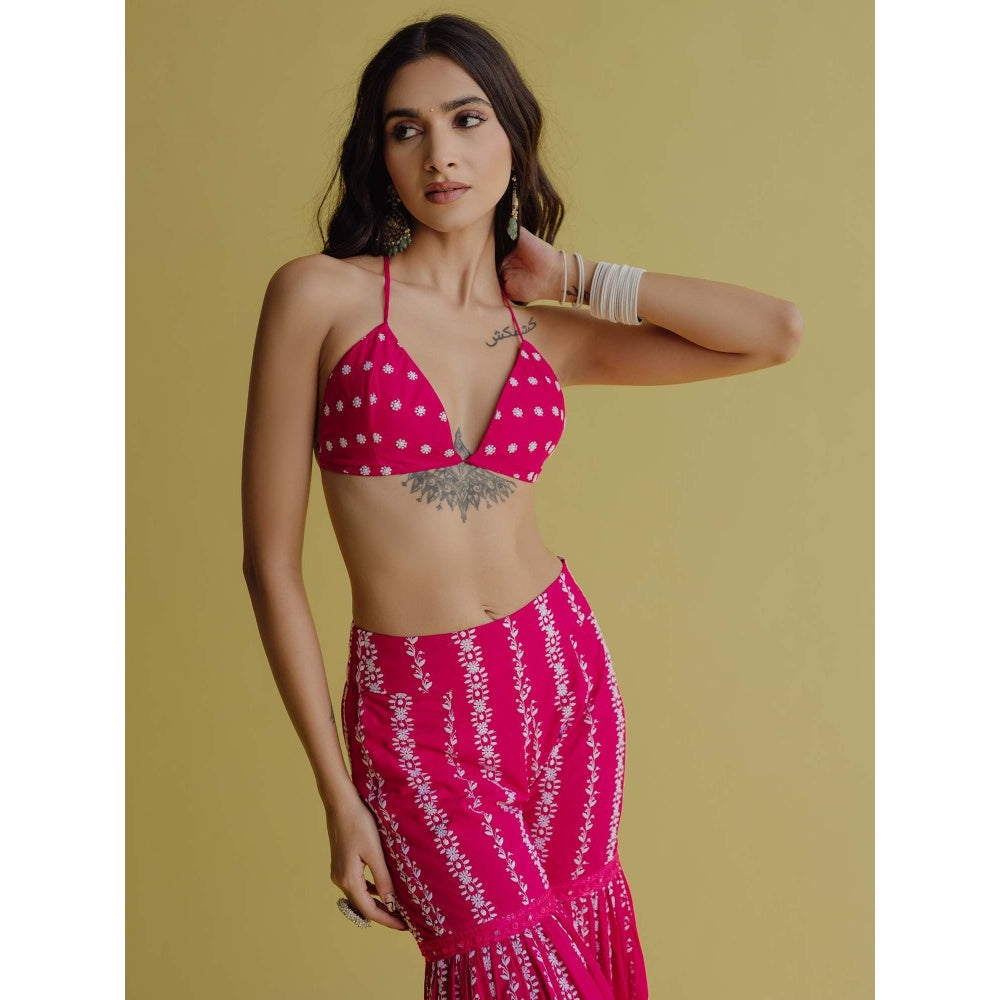 Old Marigold Alia Magenta Cotton Embroidered Blouse