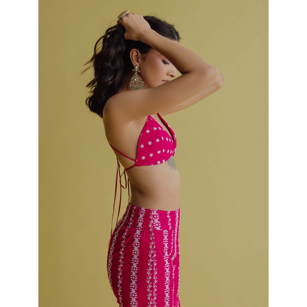 Old Marigold Alia Magenta Cotton Embroidered Blouse