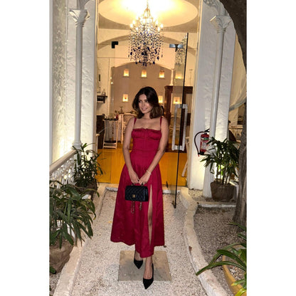Old Marigold Alicia Red Bustier Sundress