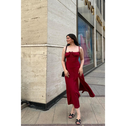 Old Marigold Alicia Red Bustier Sundress