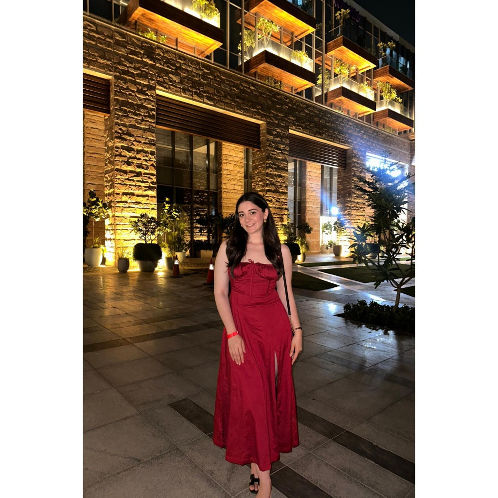 Old Marigold Alicia Red Bustier Sundress