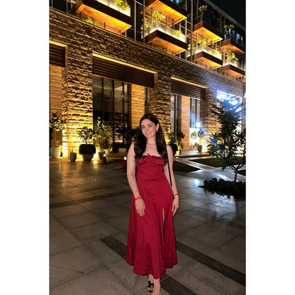 Old Marigold Alicia Red Bustier Sundress