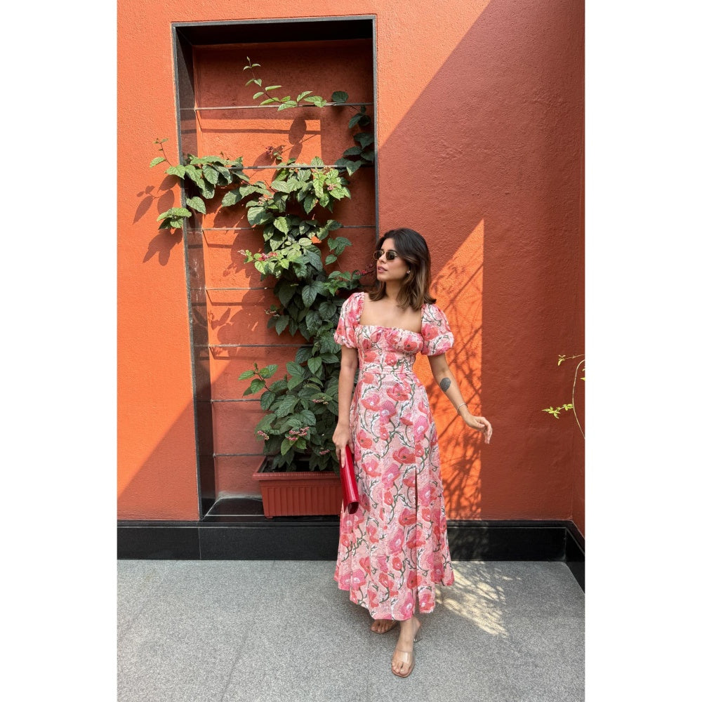 Old Marigold Ellora Pink Floral Maxi Sundress
