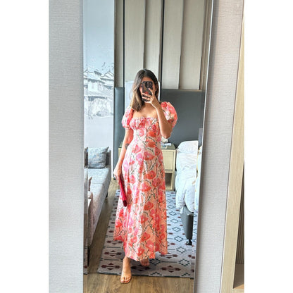 Old Marigold Ellora Pink Floral Maxi Sundress